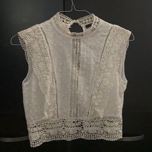 Lace panel shirt